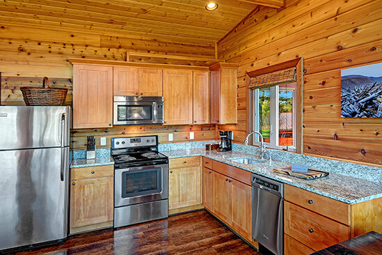 Two Bedroom Water View King Cabin Kitchen