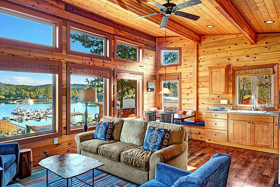 Two Bedroom Waterview Cabin Living Area